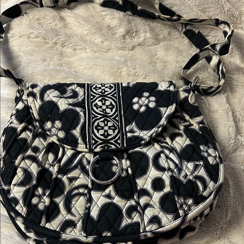 Vera Bradley Black and Cream Crossbody Bag